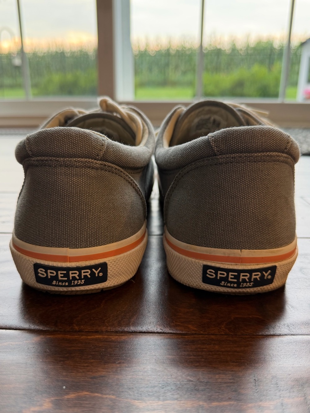 Sperry Men's Light Gray Canvas Lace-Up Boat Shoes - Picture 3 of 7